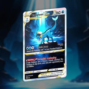 Cartão personalizado Vaporeon VSTAR | Cartão holográfico TCG