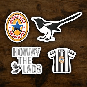 Pegatinas del Newcastle United NUFC / Juego de 4 pegatinas de vinilo impermeables del club de fútbol