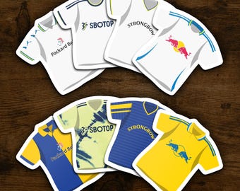 Leeds United Stickers Classic Kits | Set of 8 Vinyl Stickers Waterproof Football Club