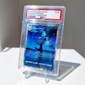 Cartão Holográfico de Bolso Alolan Marowak Guardiões Celestiais | Cartões TCG Personalizados