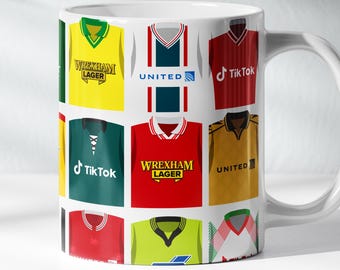 Wrexham Mug | 11oz Classic Football Kits History Ceramic Cup
