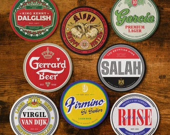 Liverpool Beer Mats | Set of 8 Football Beer Mat Coasters