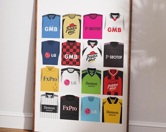 Fulham Retro Kit History Art Print: Football Club Poster
