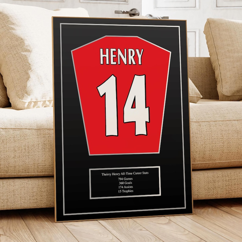 Arsenal Retro Kit Poster: Football Club Wall Art Unframed Print Henry