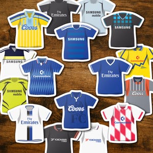 Chelsea Retro Kit History Art Print: Football Club Wall Decor Unframed Poster Kit Stickers (16)