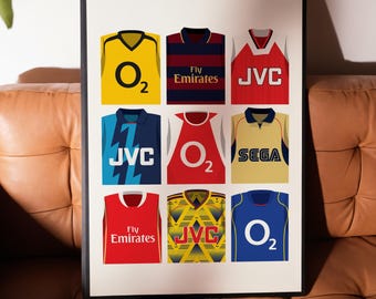 Arsenal Retro Kit Poster: Football Club Wall Art Unframed Print