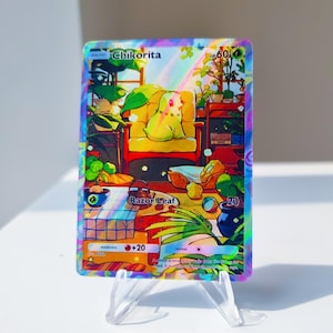 Chikorita Pocket Holographic Card Wisdom of Sea and Sky | Custom Made TCG Cards