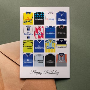 Chelsea Retro Kit History Art Print: Football Club Wall Decor Unframed Poster Birthday Card