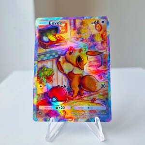 Eevee Pocket Holographic Card Genetic Apex | Custom Made TCG Cards