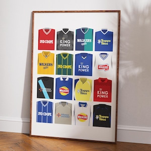 Leicester City Retro Kit History Art Print: Football Club Poster