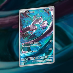 Mewtwo Custom Card | Holographic Card TCG