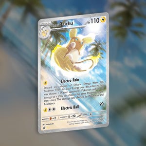 Alolan Raichu Custom Card | Holographic Card TCG