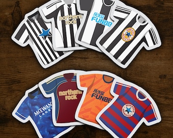Pegatinas del Newcastle United, equipaciones clásicas / Set de 8 pegatinas de vinilo impermeables del club de fútbol