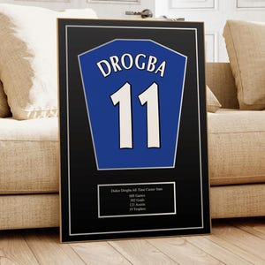 Chelsea Retro Kit History Art Print: Football Club Wall Decor Unframed Poster Drogba