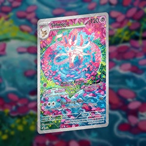 Sylveon Custom Card Flower Petals | Holographic Card TCG