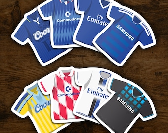 Chelsea Stickers Classic Kits | Set of 8 Vinyl Stickers Waterproof Football Club