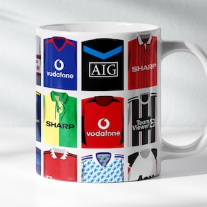 Tasse Manchester United | Kits de football classiques 11 oz Histoire tasse en céramique