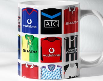 Manchester United Mug | 11oz Classic Football Kits History Ceramic Cup