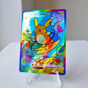 Alolan Raichu Pocket Holographic Card Celestial Guardians | Custom Made TCG Cards