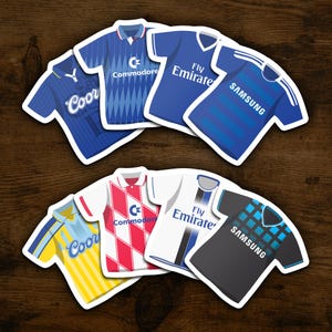 Chelsea Retro Kit History Art Print: Football Club Wall Decor Unframed Poster Kit Stickers (8)