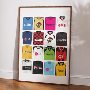 Fulham FC Retro Kit History Poster / Home Decor Senza cornice Football club Stampa Wall Art Classico Kit A4 A3 A2 A1 A0
