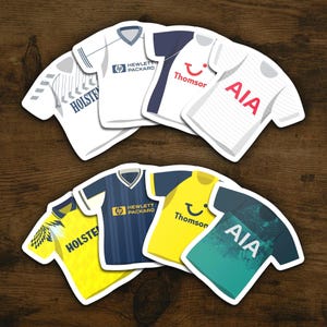 Klassieke kits Tottenham Hotspur-stickers | Set van 8 waterdichte vinylstickers voetbalclub