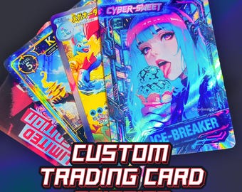 Personalised Holographic Trading Card Printing | Custom TCG Print Service 8.8cm x 6.3cm