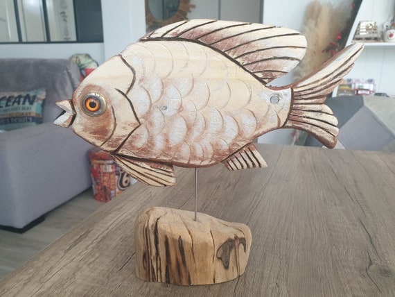 Crochet De Palette Poisson En Bois Crochets Vintage Muraux