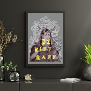 GEEN RIFF RAFF Art Print - A4/A3 ingelijste Premium Kwaliteit karton - desi muurkunst - galerijmuur - woondecoratie