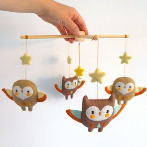 Felt Owl Mobile PDF Sewing Pattern: DIY Baby Crib Mobile
