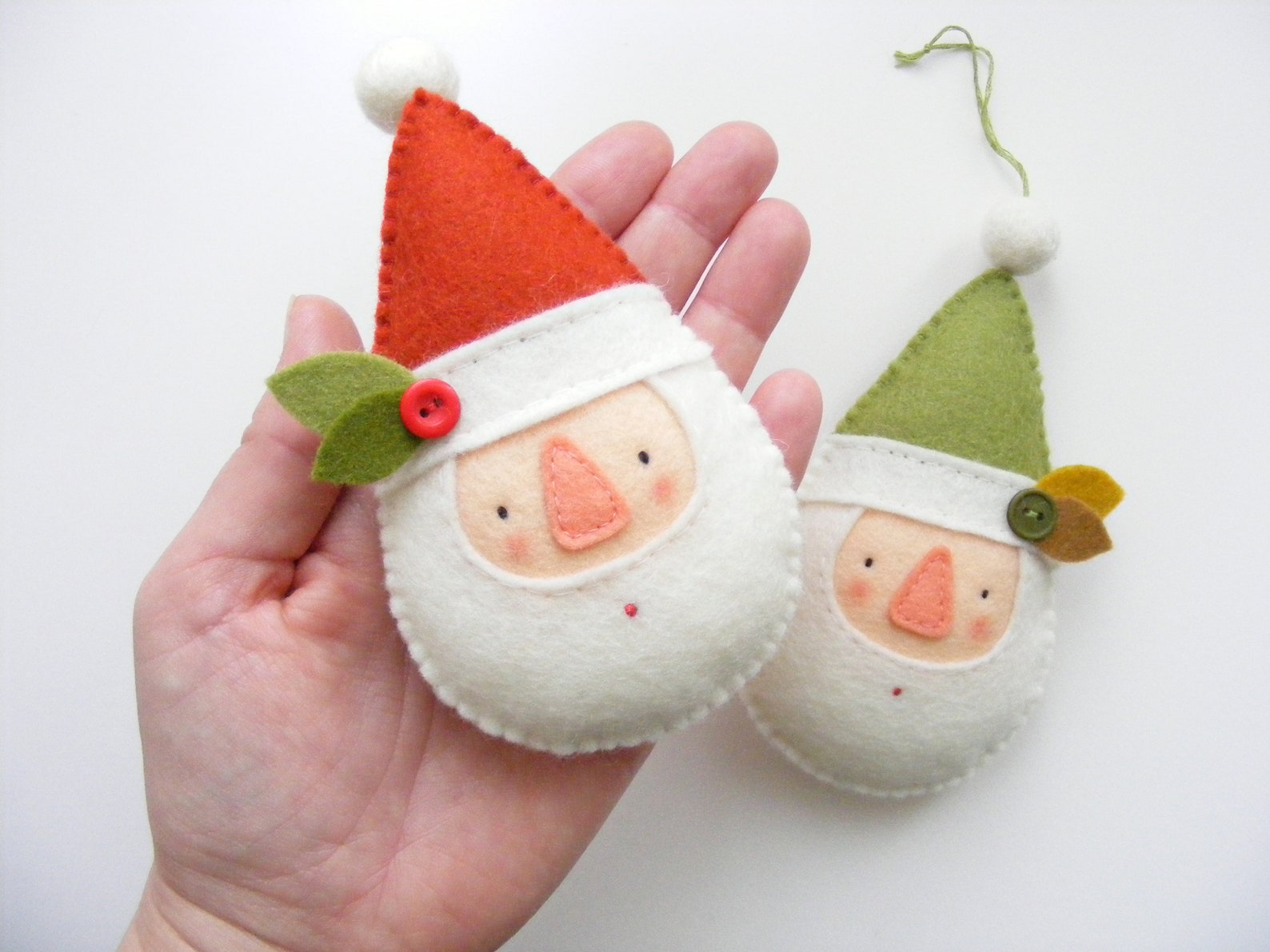 Felt PDF Pattern Little Santa Felt Ornament Sewing - Etsy