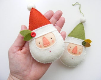 Felt PDF pattern - Little Santa - felt ornament, sewing pattern, digital item, Christmas tree decoration, DIY