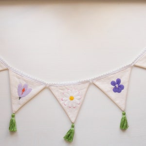 PDF felt pattern Spring flowers bunting felt and fabric spring decor, fabric bunting, DIY, sewing pattern image 2