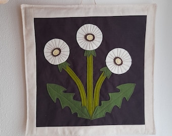 PDF sewing pattern - Wall hanging with dandelions - DIY textile art, wall decor, home decor, handmade gift idea, digital item