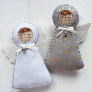 Felt PDF pattern - Fabric & felt angel ornament - sewing pattern, digital item, Christmas decoration, DIY