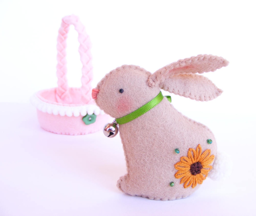 Felt PDF Pattern - Easter Bunny in a Basket - Sewing Pattern, DIY ...