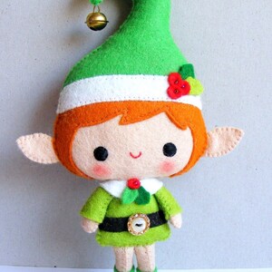 Felt PDF pattern Santa's Elf Felt Christmas decoration, hand sewing, felt softie, digital item image 2