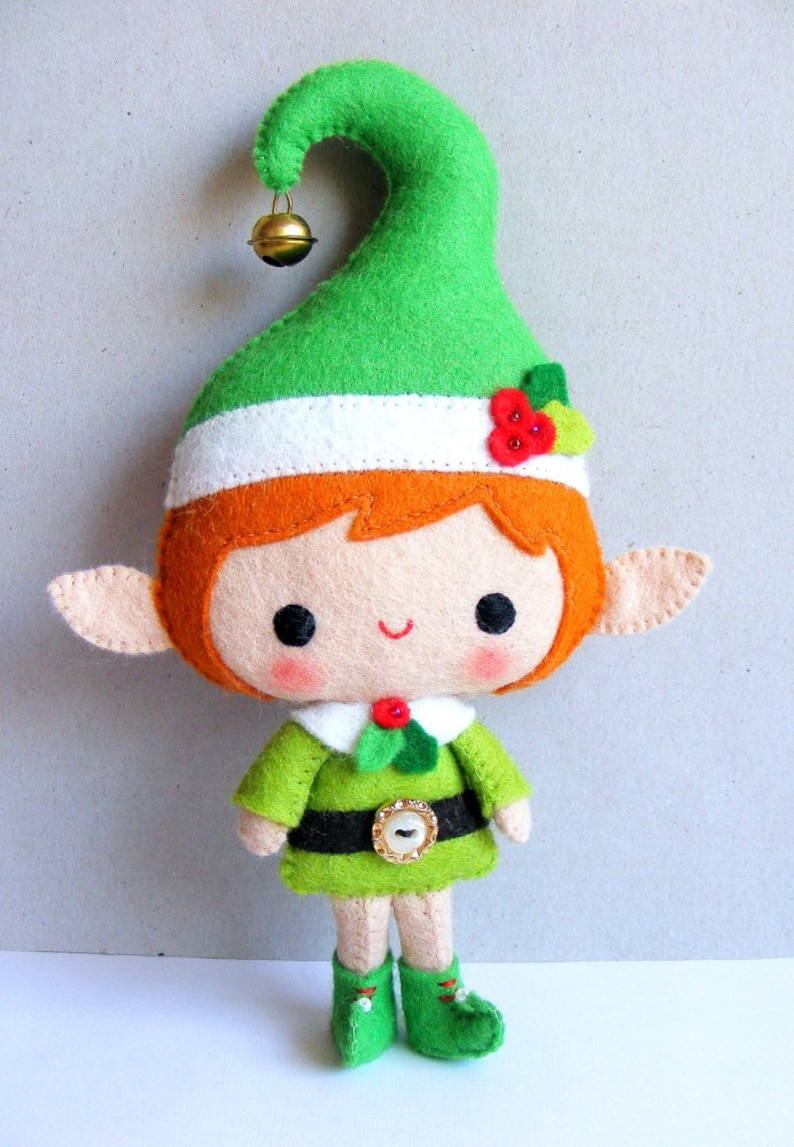 Felt PDF pattern Santa's Elf Felt Christmas decoration, hand sewing, felt softie, digital item image 2