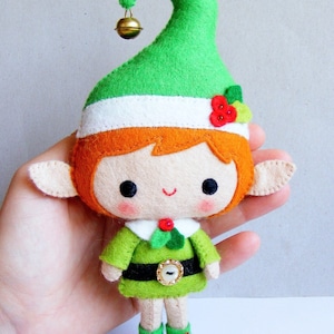 Felt PDF pattern Santa's Elf Felt Christmas decoration, hand sewing, felt softie, digital item image 1