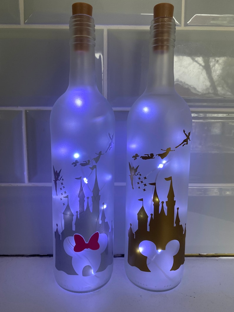 Frosted Disney Light up Bottle Etsy