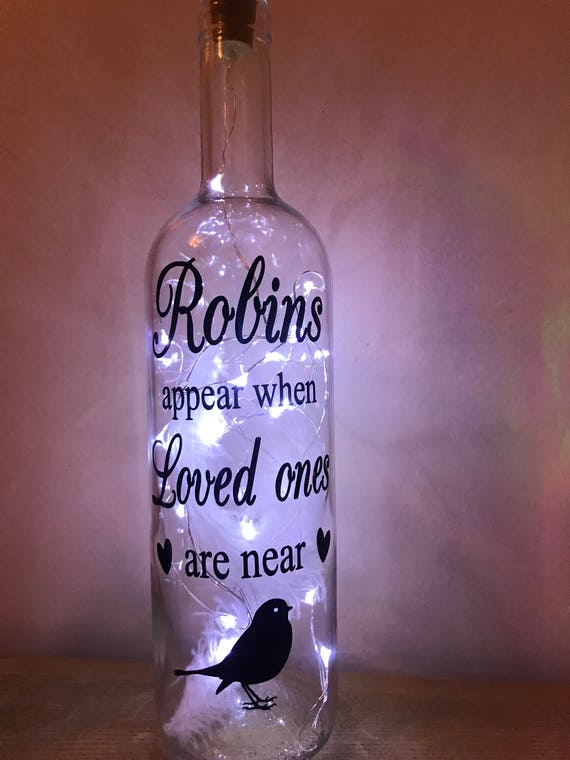 Robins appear when loved ones are near Vinyl Wine Bottle Sticker LED Robins appear when loved ones are near Vinyl Wine Bottle Sticker LED