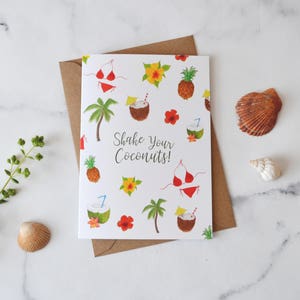 Shake Your Coconuts-verjaardagskaart voor beste vriend | Grappige verjaardagskaart voor bestie