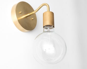 Minimalist Lighting - Mid Century - Modern Wall Sconce -  Brass Lighting - Model No. 3655