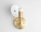 Mid Century Sconce - Brass Sconce Light - Adjustable Wall Light - Bare Bulb Sconce - Modern Wall Lamp - Wall Sconce