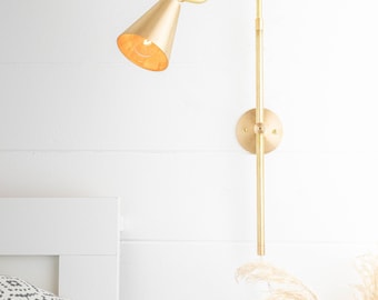 Plug-in Lighting - Adjustable Sconce - Bedside Sconce - Modern Lighting - Bedroom Lighting - Reading Light - Modern Bedside - Model No. 8305