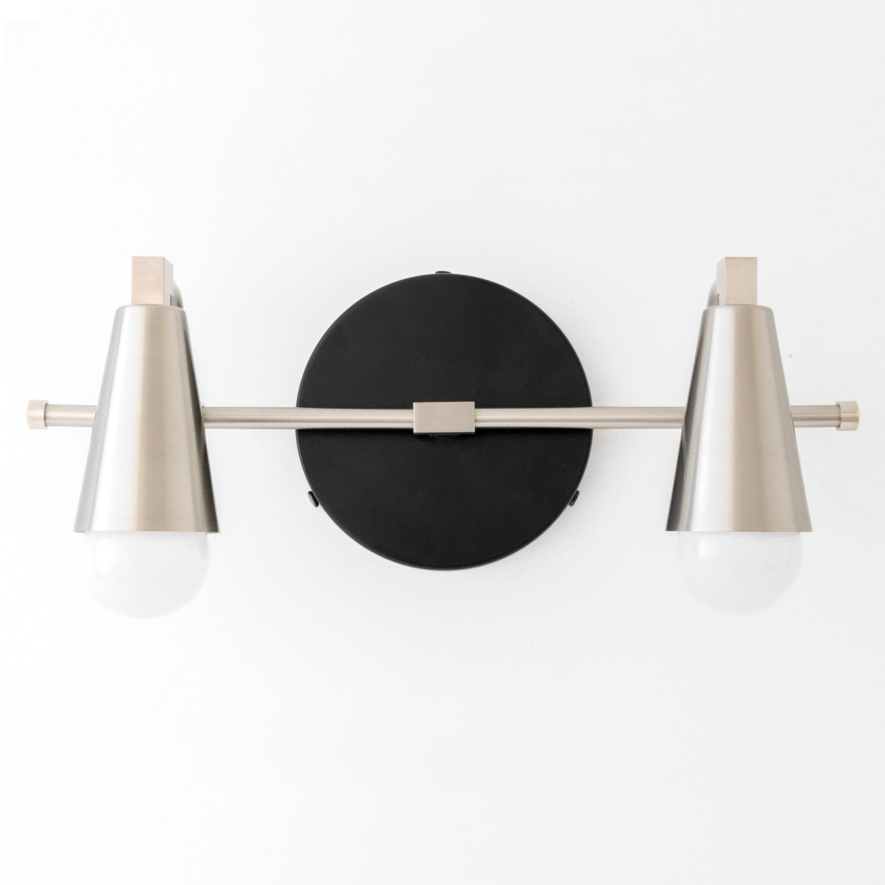 Brushed nickel modern vanity light outlet