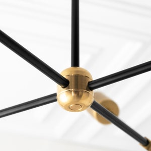 Atomic Lamp Black and Gold Sputnik Modern Chandelier Mid Century Light Kitchen Light Contemporary Abstract Model No. 5056 image 5