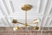 Gold Sputnik Light - Geometric Chandelier - Semi Flush - Modern Chandelier - Brass Fixture - Model No. 8136 