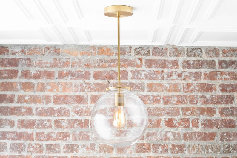 Modern Brass Light - Modern Chandelier - Hanging Chandelier - Brass Pendant Light - Mid Century Lighting - Foyer Light - Model No. 3972 image 6