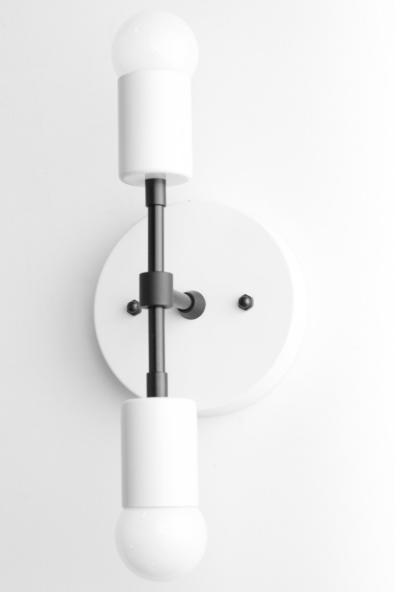 Model No Black White Light White Wall Sconce Midcentury Modern White Lighting 5550 Wall Sconce Mid Century Lighting